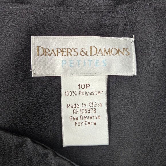 EUC DRAPER'S & DAMON'S BLACK SHEER OVERLAY TANK/TUNIC POLY ASYMMETRICAL HEM 10P - Picture 8 of 9